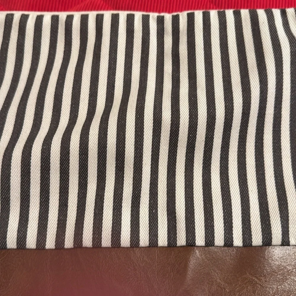 Pillow Cover Striped Denim Leather Like Custom